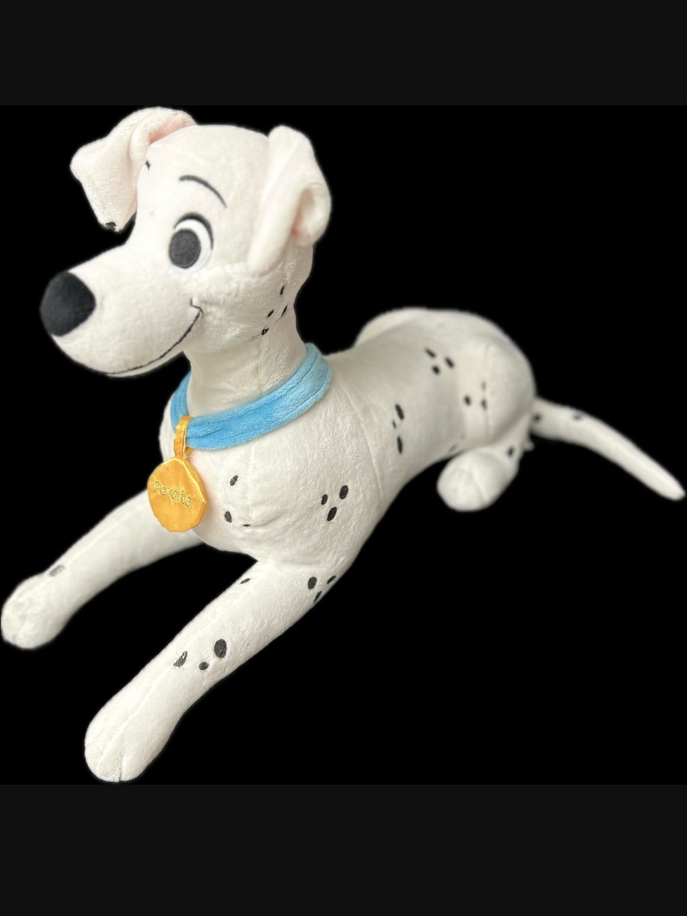 Disney 101 Dalmatian Perdita Plush Toy -White, Black & Blue Collar with Gold Tag